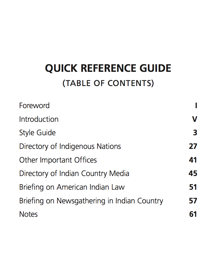Indian Country Stylebook 2017–18 Edition
